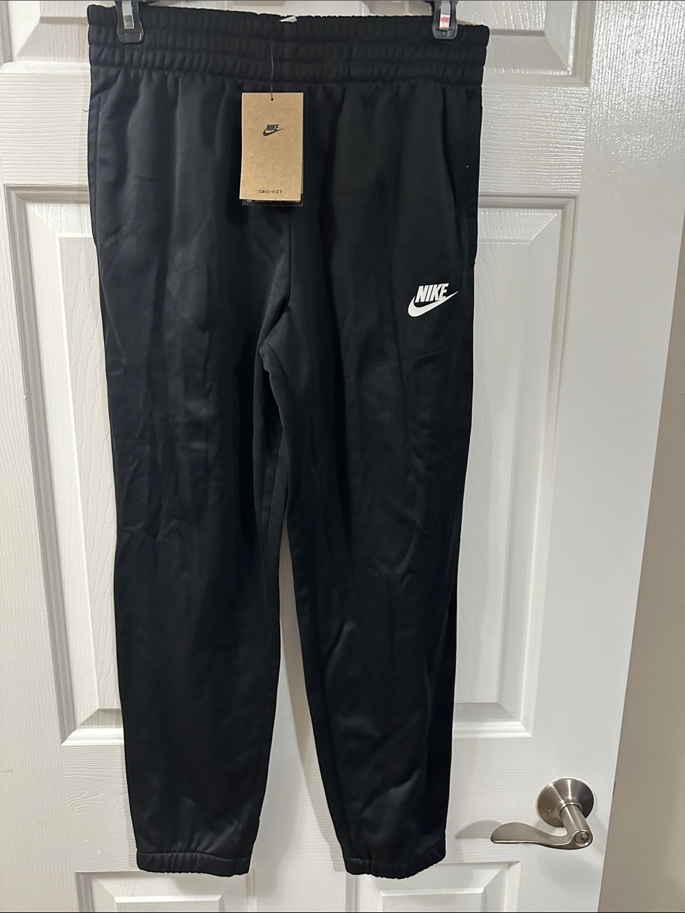 Nike Black Kids Jogger Pants with White Logo